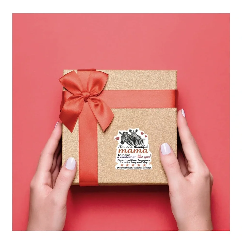 Zebra 500 Thank You Stickers: I’m One Thankful MAMA To Have A Customer Like You